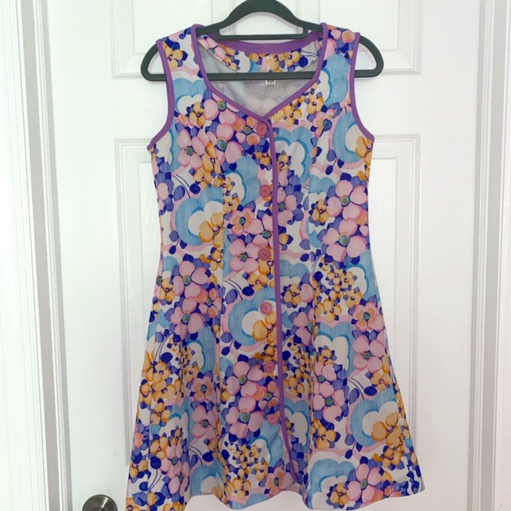Vintage Mod Poppy Floral Mini Dress